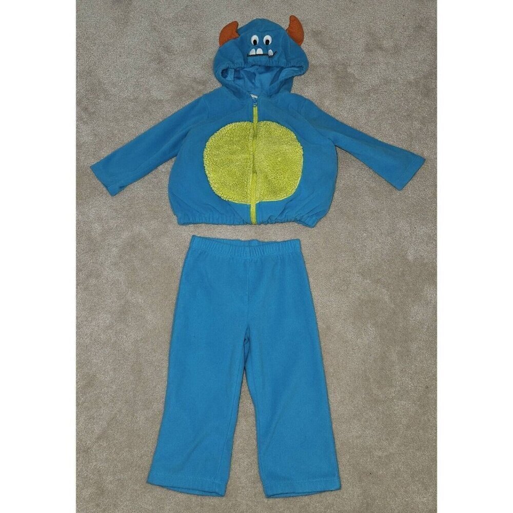 Carter's Blue & Lime Monster Hooded Costume Set